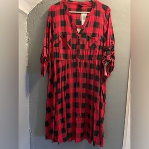 Buffalo Check Shirt Dress